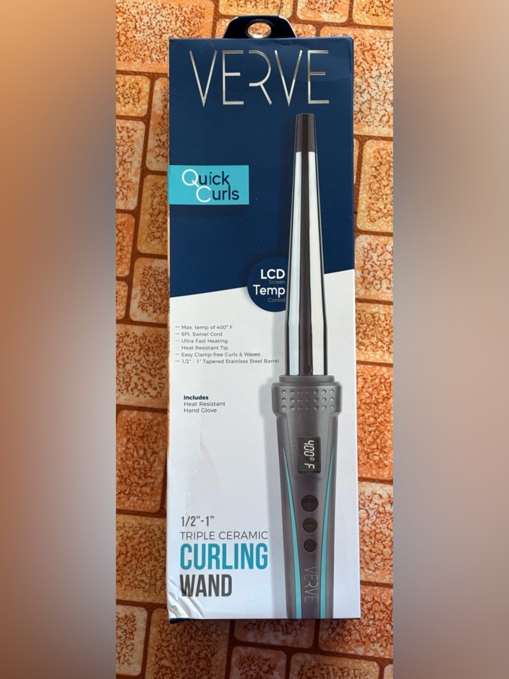 Verve Quick Curls 1/2"-1" Triple Ceramic Curling Wand. NWT.
